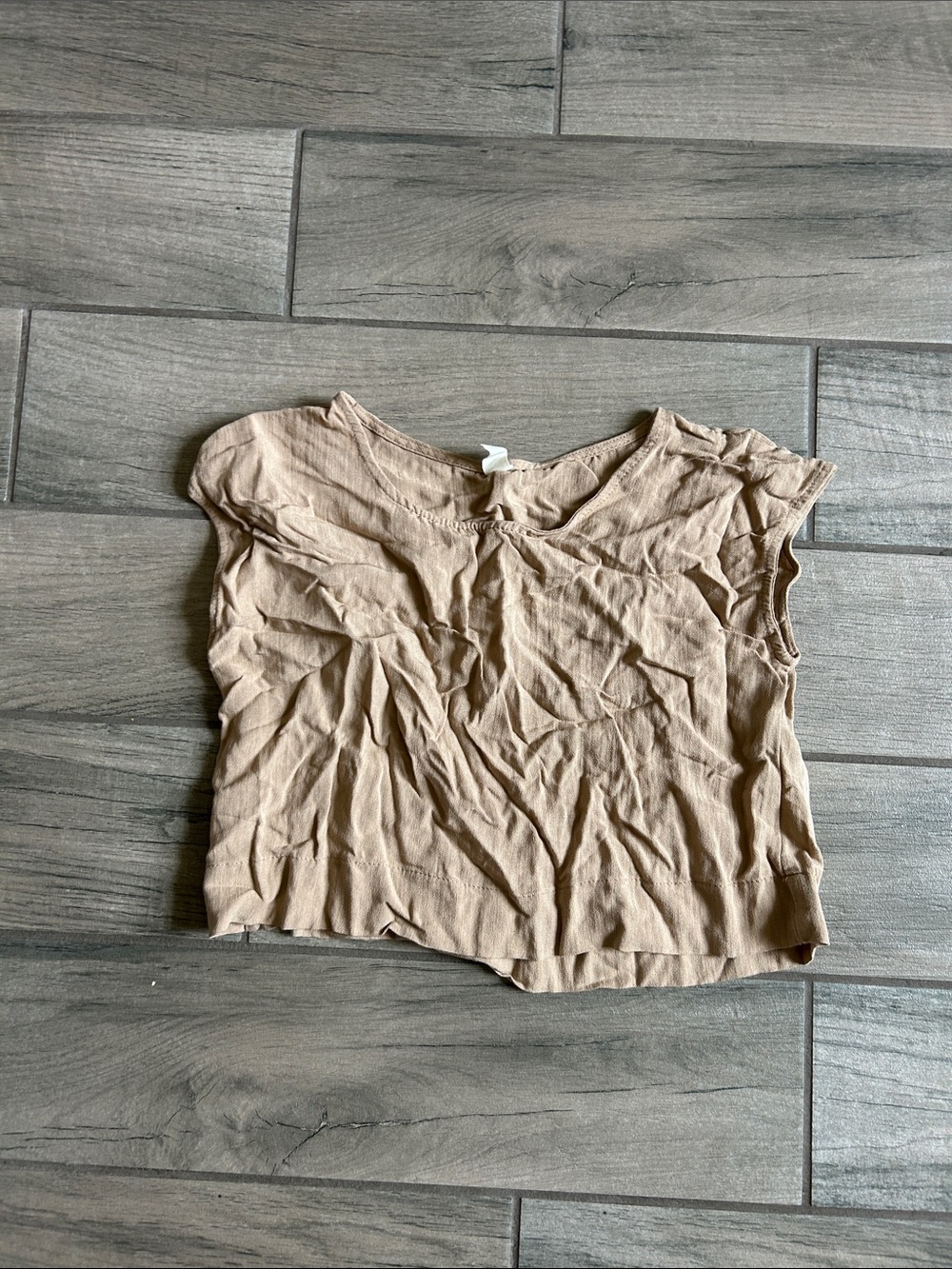 Daisy Cropped Cap-Sleeve Top - Taupe